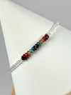 Faceted Ruby, Sapphire, Emerald, and White Topaz Bracelet - #1