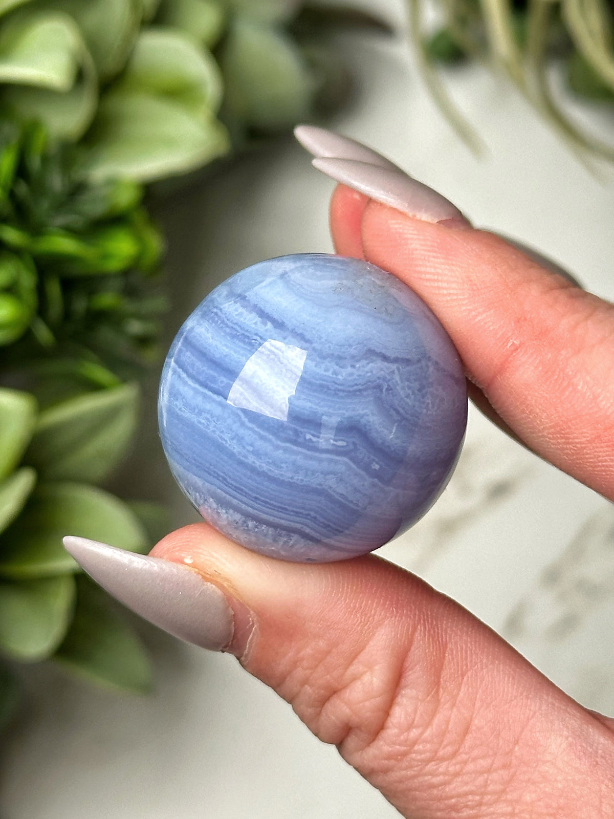 Blue Lace Agate Sphere - #10