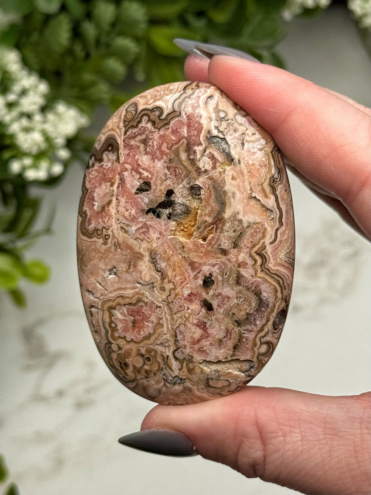 Rhodochrosite Palmstone - #6