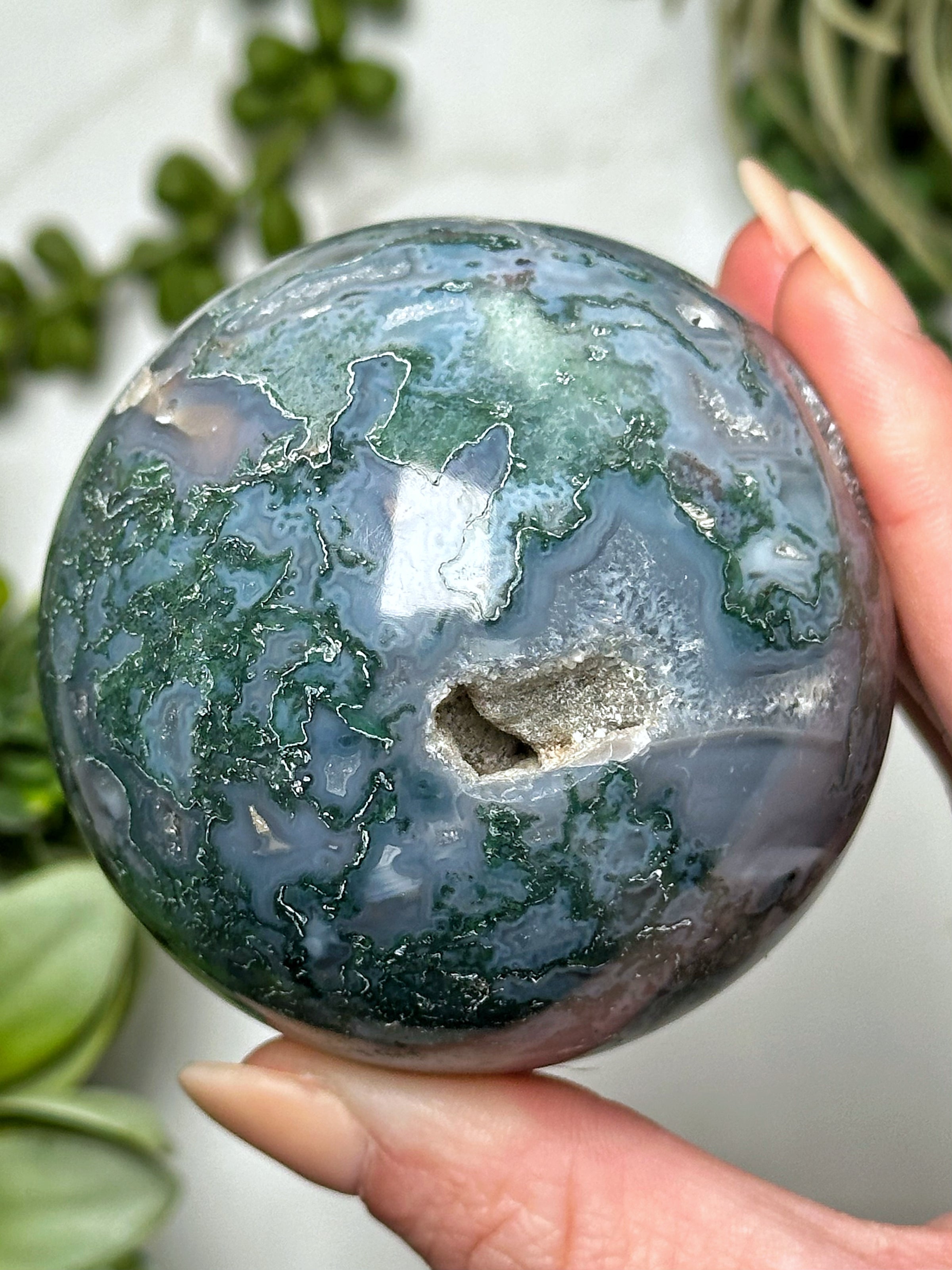 Moss Agate Sphere - #5