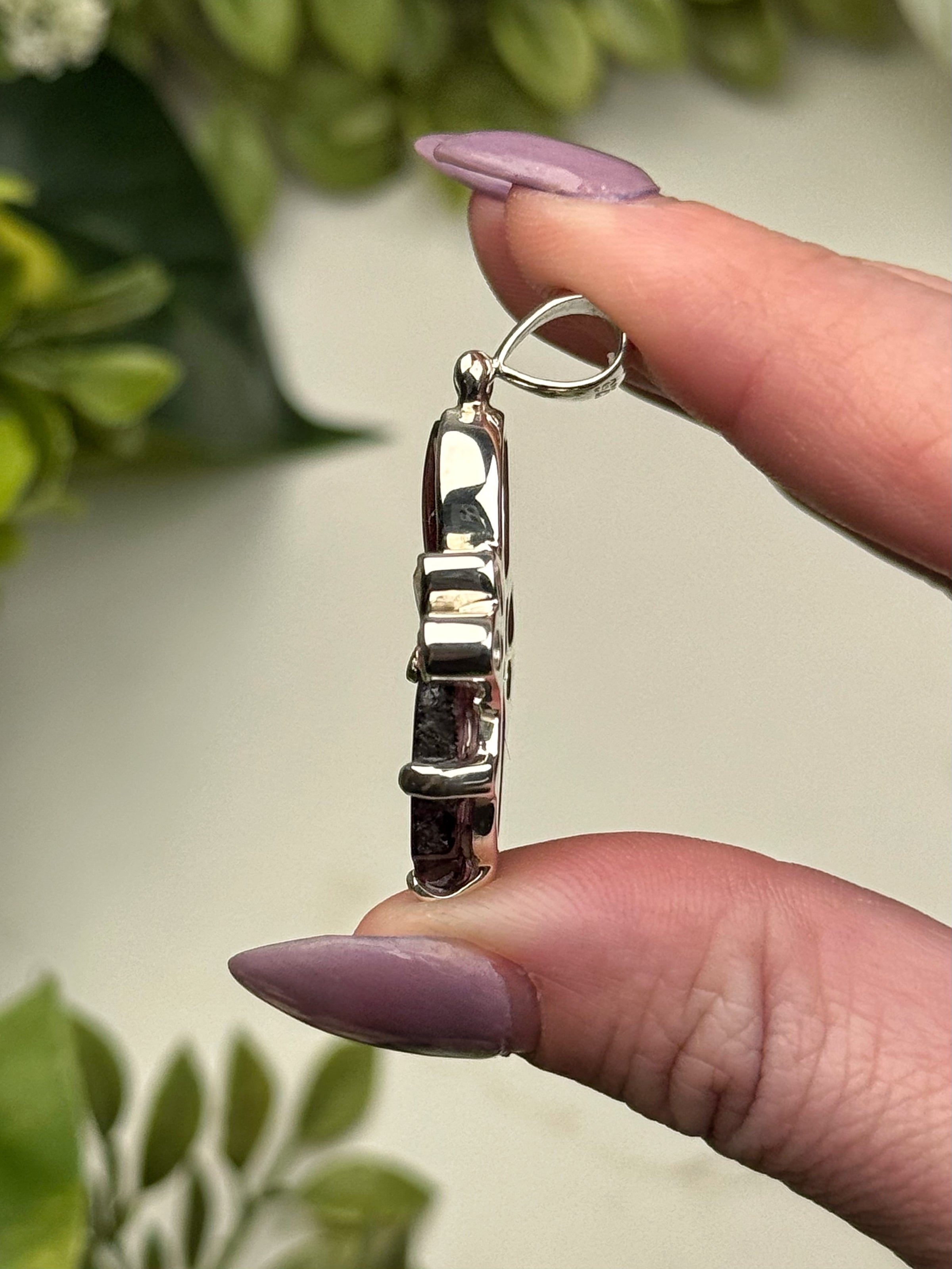 Pink Tourmaline & Rhodolite Garnet and White Topaz Pendant - #1