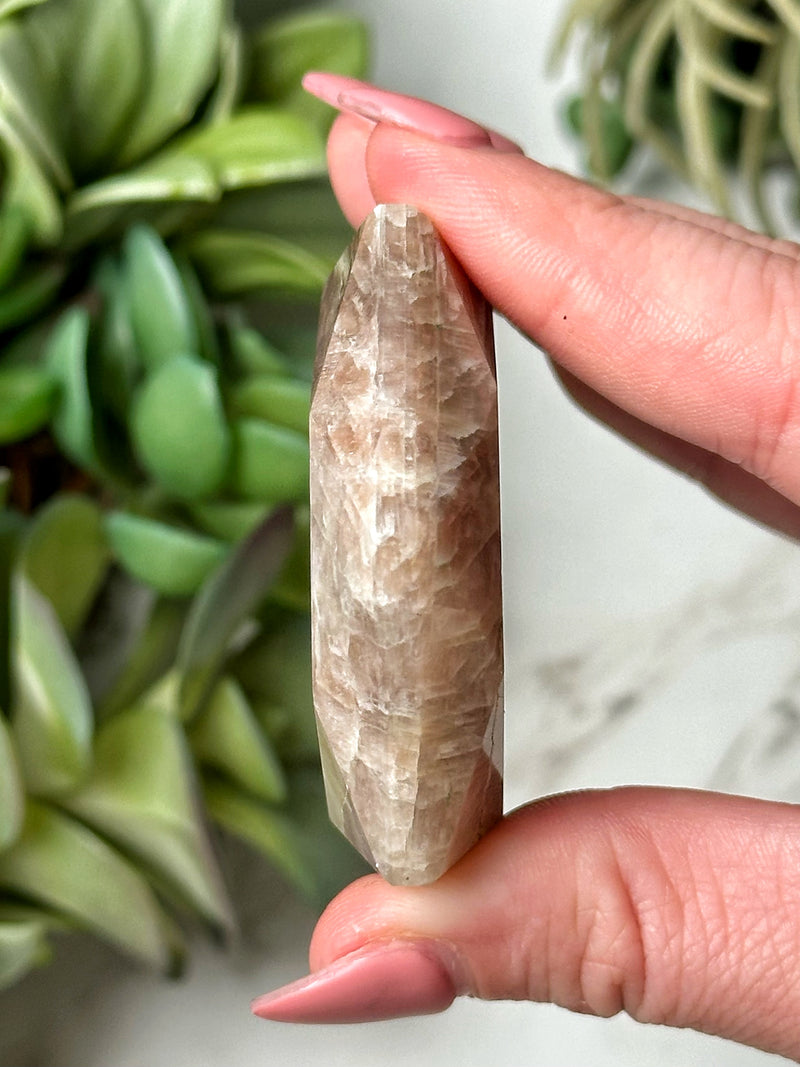 Moonstone with Sunstone Hexagon - #10
