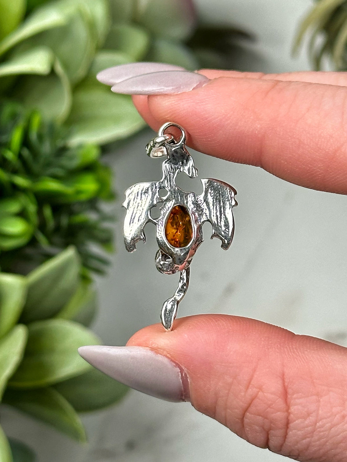 Amber Dragon Pendant -#1