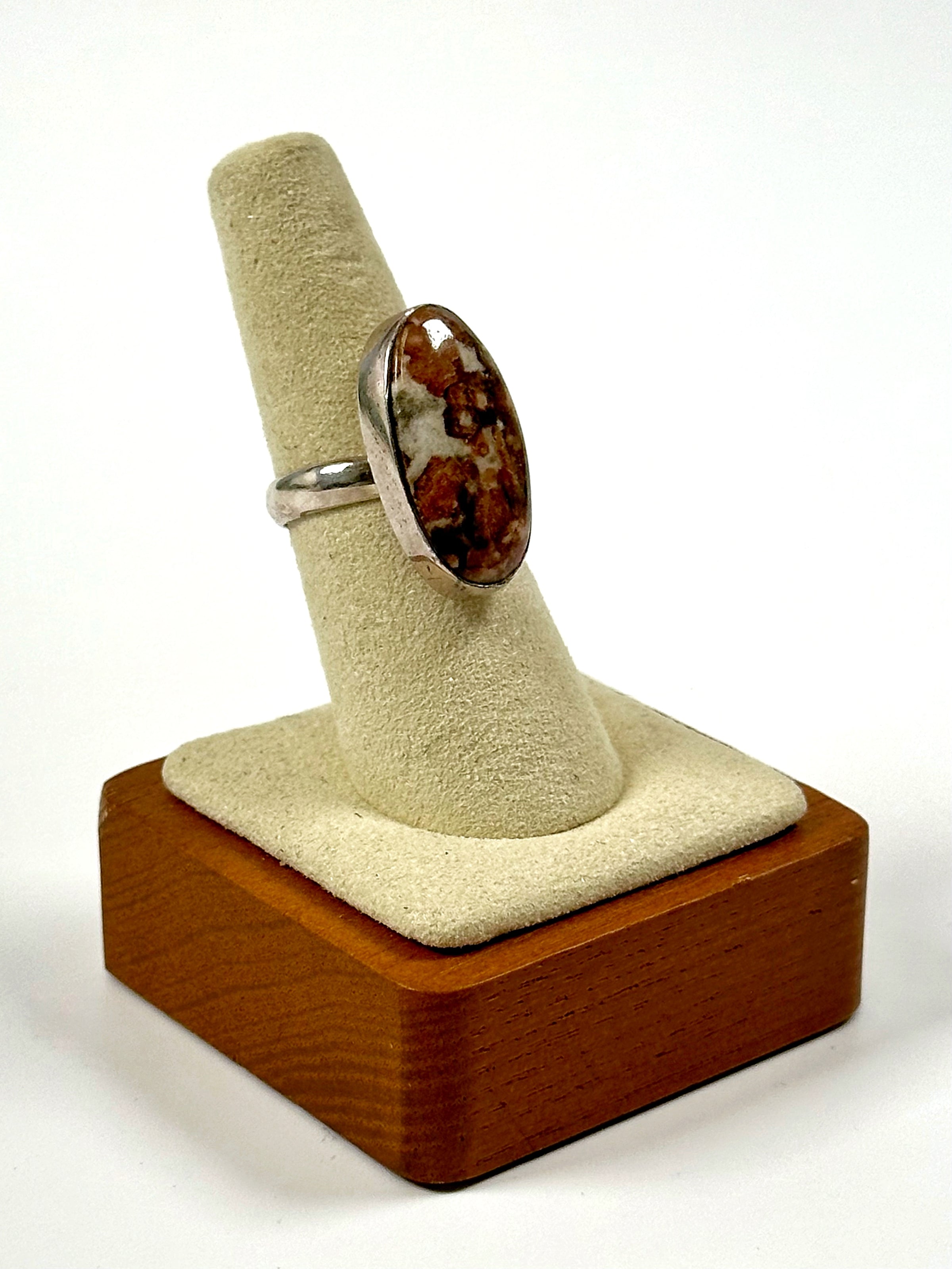 Garnet in Wollastonite Ring - #1