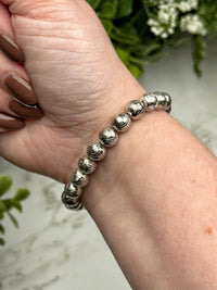 Rhodium Plated Aletai Meteorite Bracelet - #1
