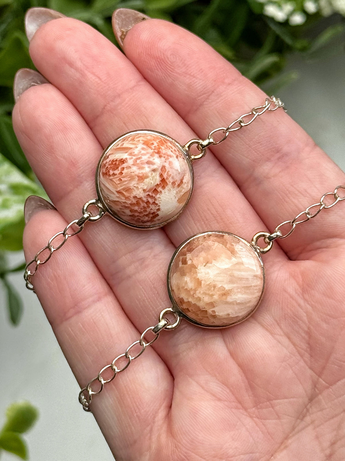 Peach Scolecite Bracelets - Third-Eye & Crown Chakra - No. 76