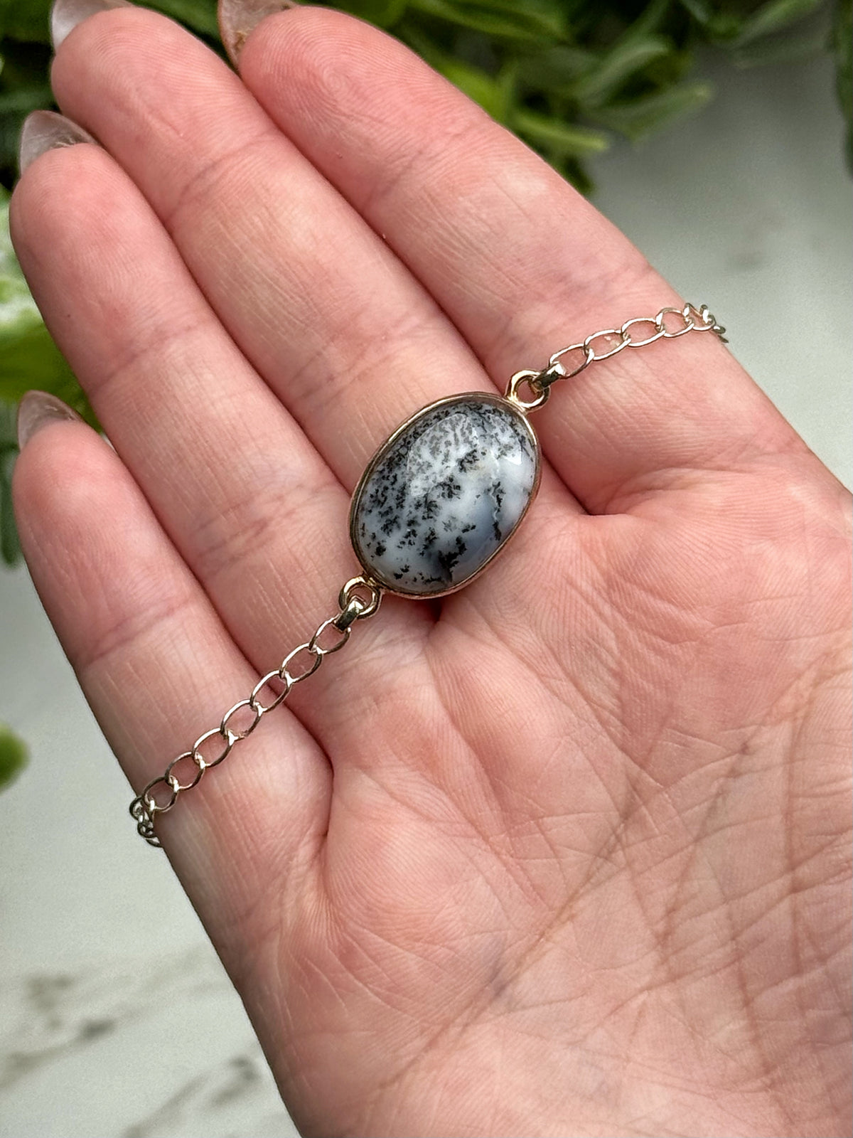 Dendritic Opal Bracelets - Root & Crown Chakra - No. 81