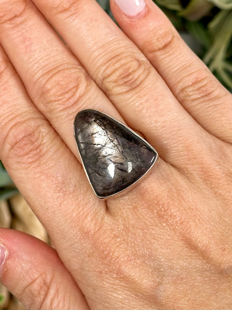 Flashy Iolite with Sunstone Ring - #1