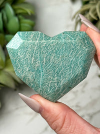 Amazonite Faceted Heart - #6