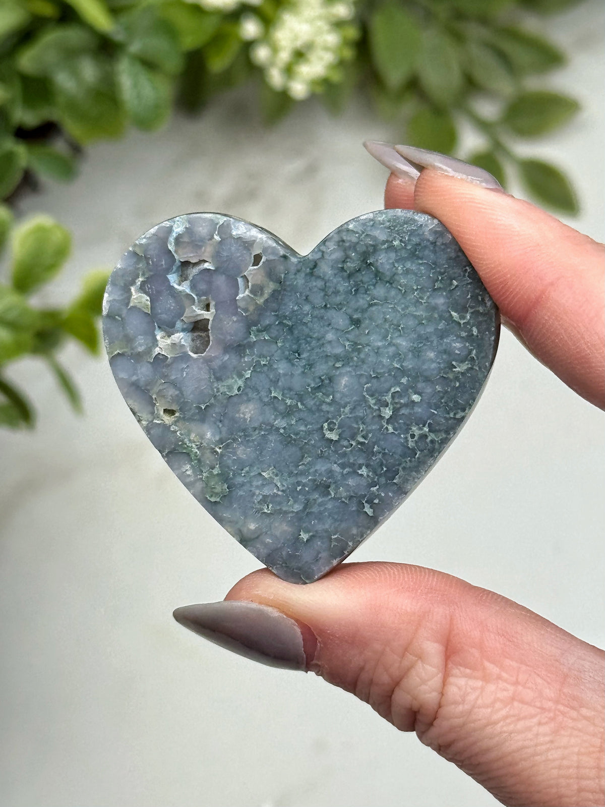 Grape Agate Heart - #4