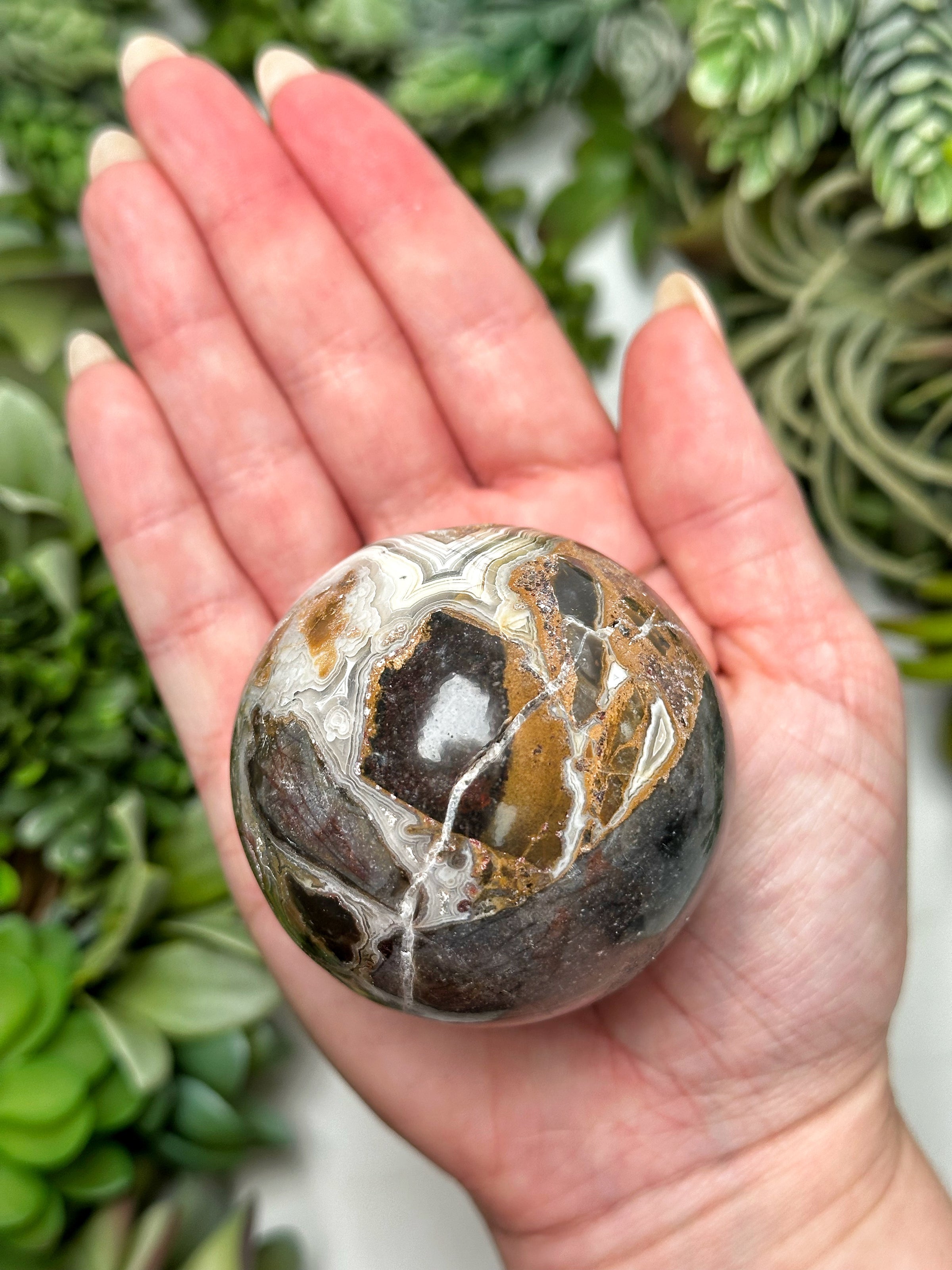 Crazy Lace Agate Sphere - #4