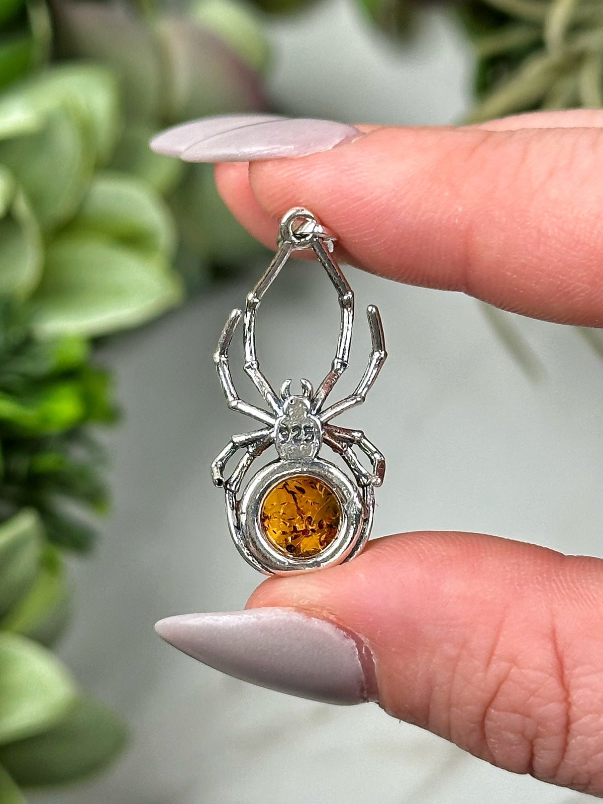 Amber Spider Pendant -#4