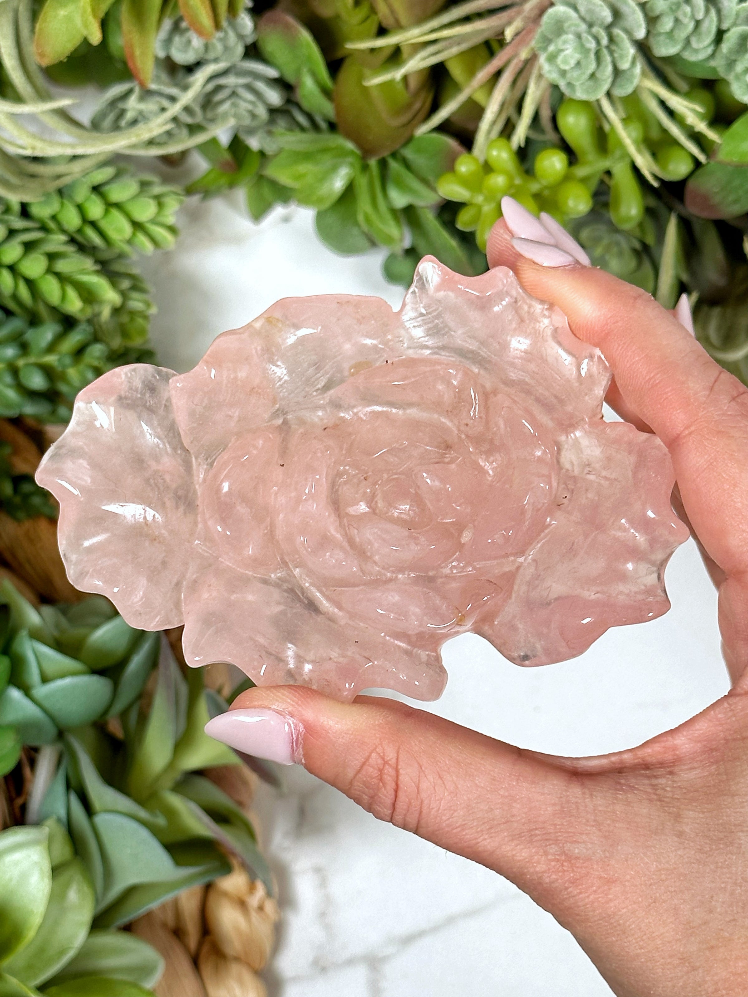 Rose Quartz Flower - #1