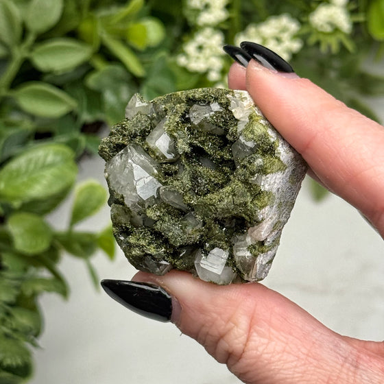 Raw Epidote in Quartz - #13