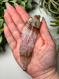 Crazy Lace Agate Amethyst Feather - #10