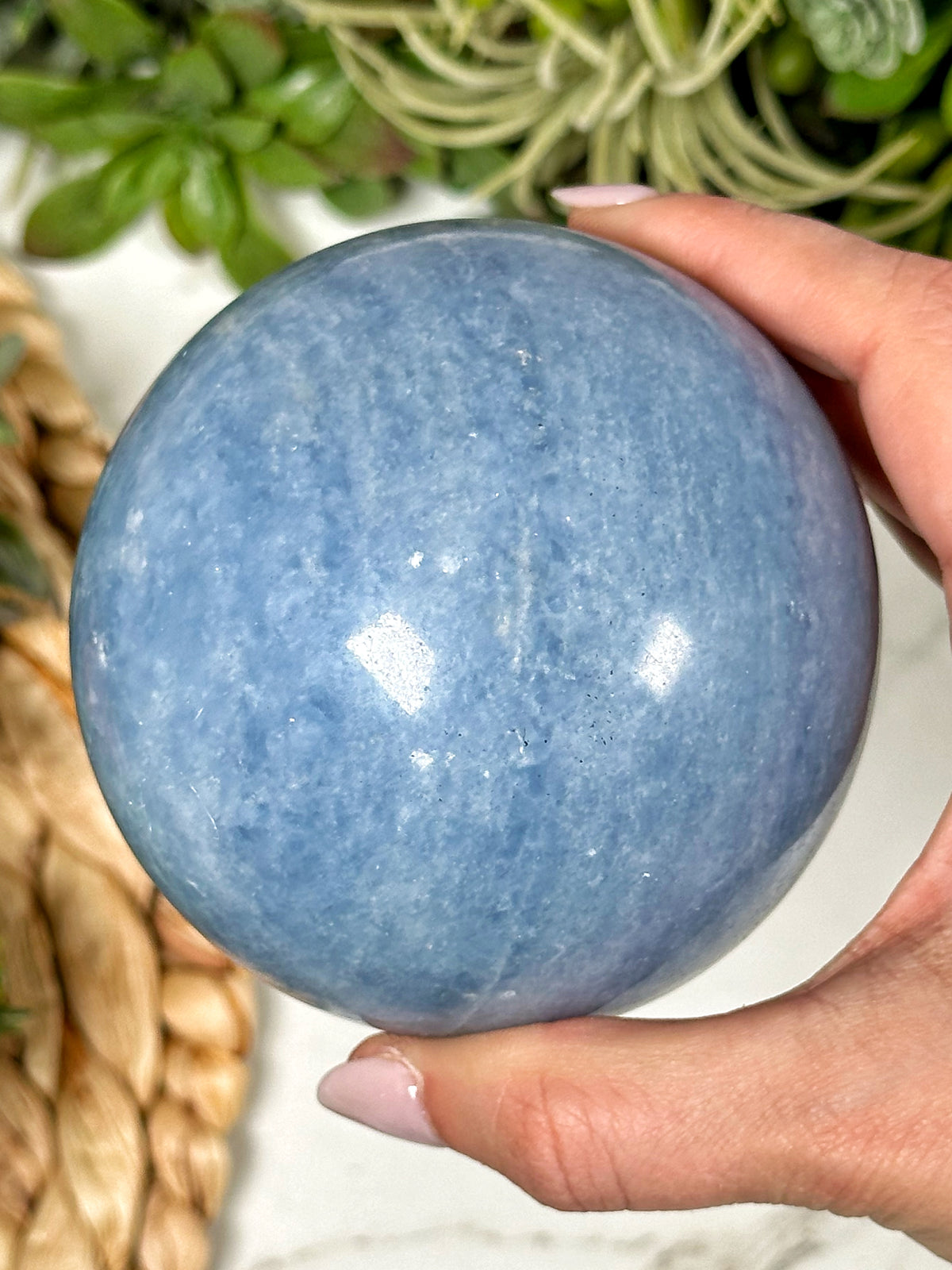 Blue Calcite Sphere - #2