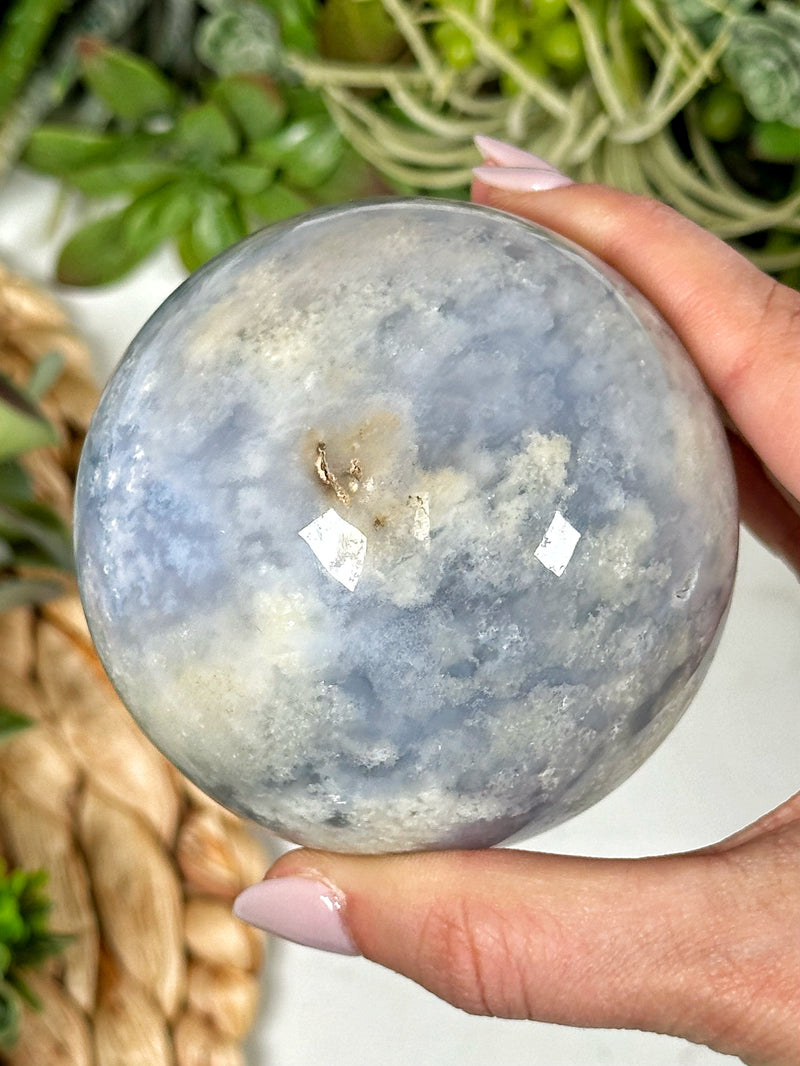 Blue Chalcedony Sphere - #1