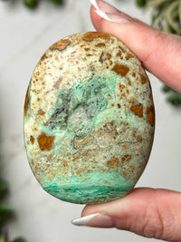 Green Smithsonite Palmstone - #12