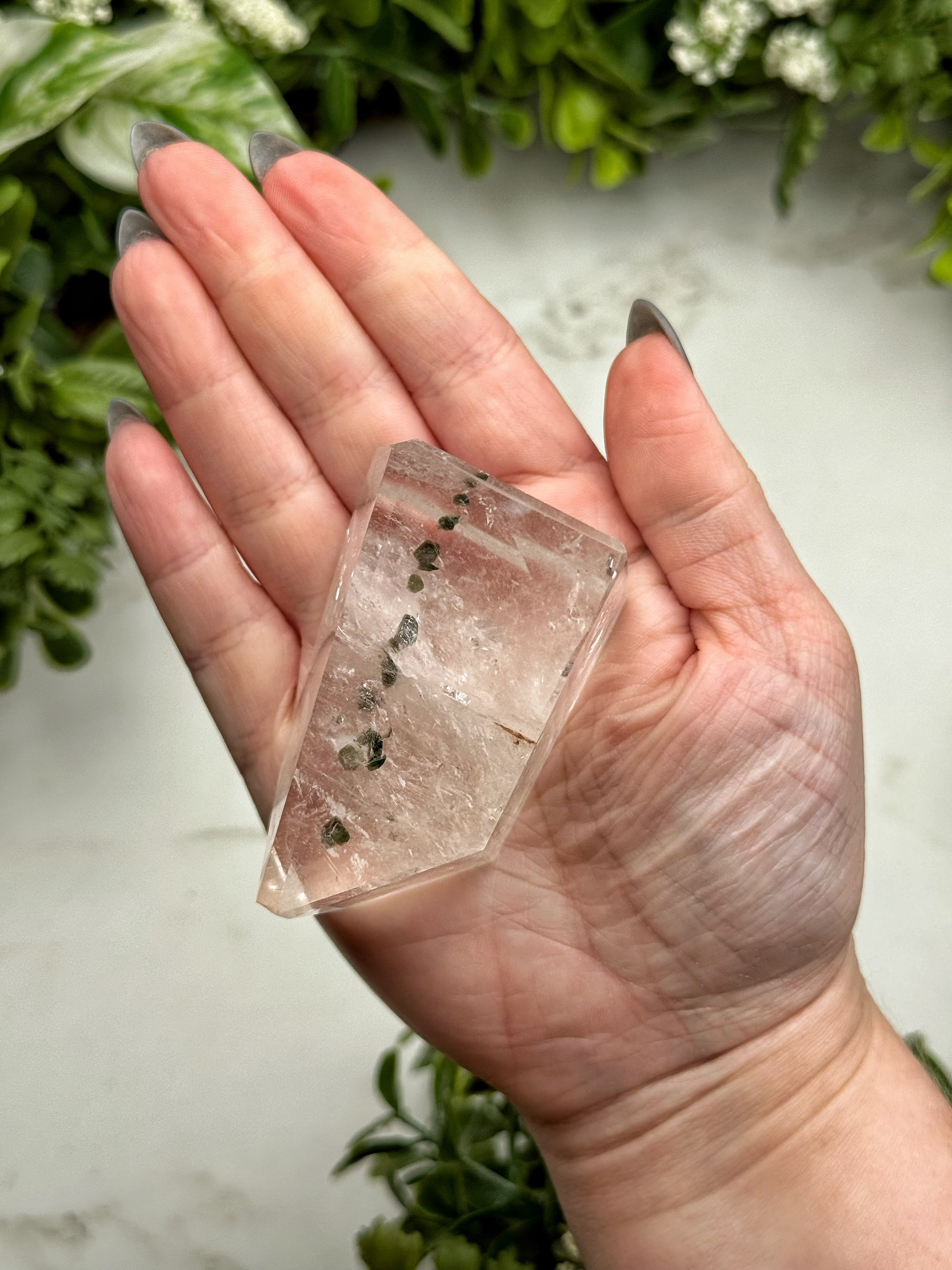 Green Mica in Quartz Freeform - #1