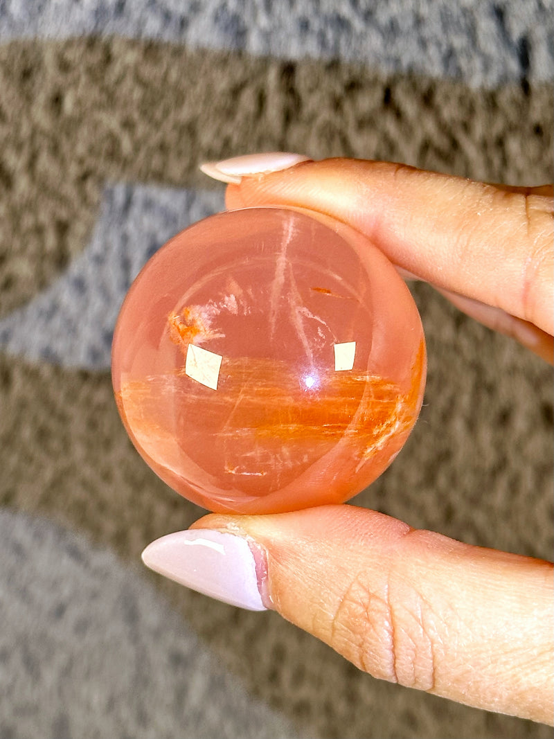 Six Star Garden Rose Quartz Sphere - #1