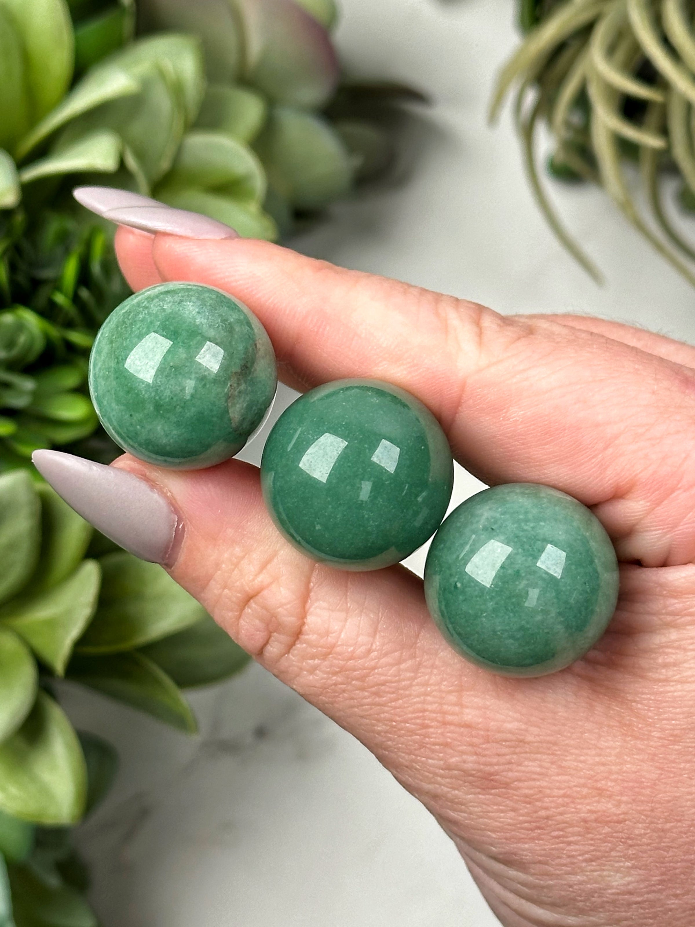 Green Aventurine Mini Spheres - Heart Chakra - No. 37