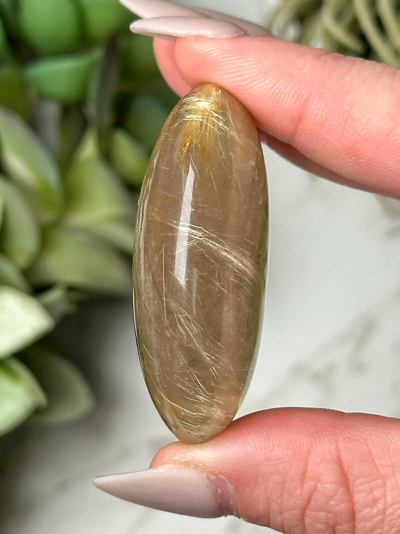 Gold Rutile Palmstone - #5