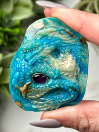 Blue Opal with Amethyst Dragon - #1