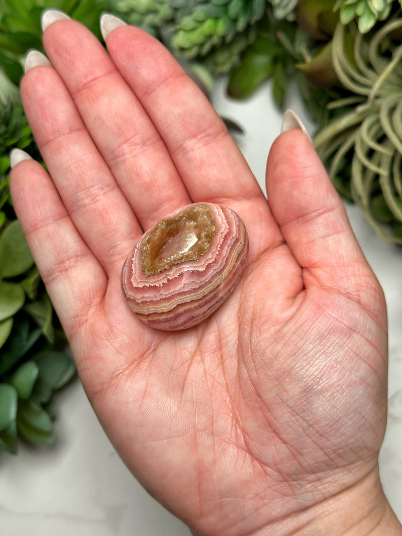 Rhodochrosite Palmstone - #12