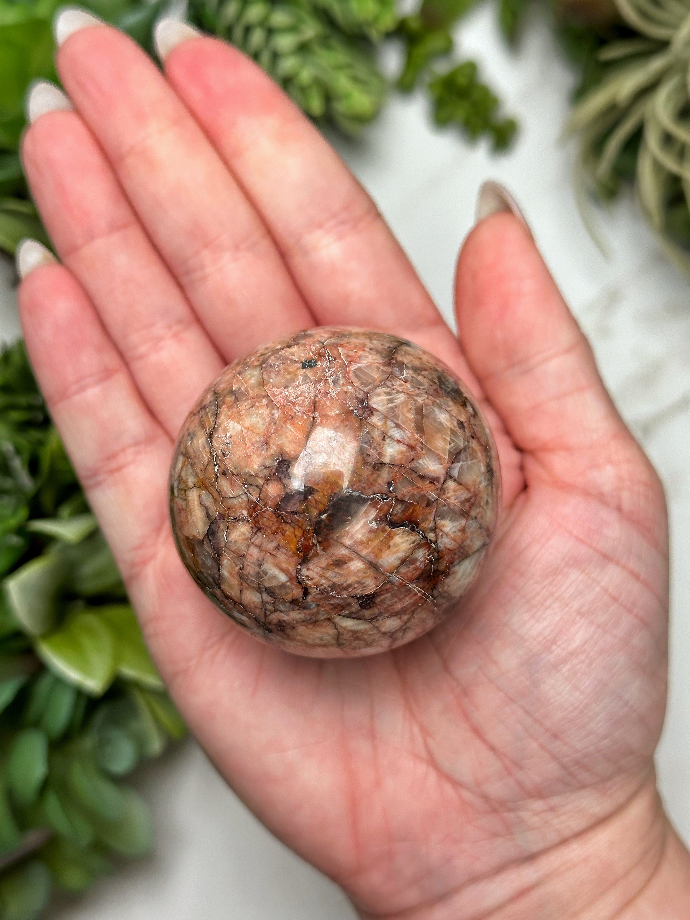 Red Moonstone Sphere - #10