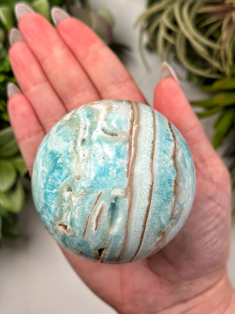 Blue Aragonite Sphere - #5