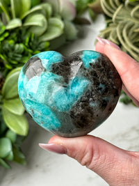 Smoky Amazonite Heart - #14