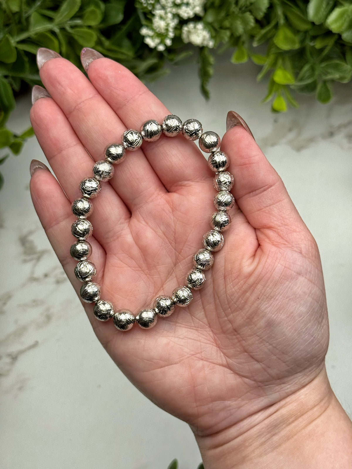 Rhodium Plated Aletai Meteorite Bracelet - #1