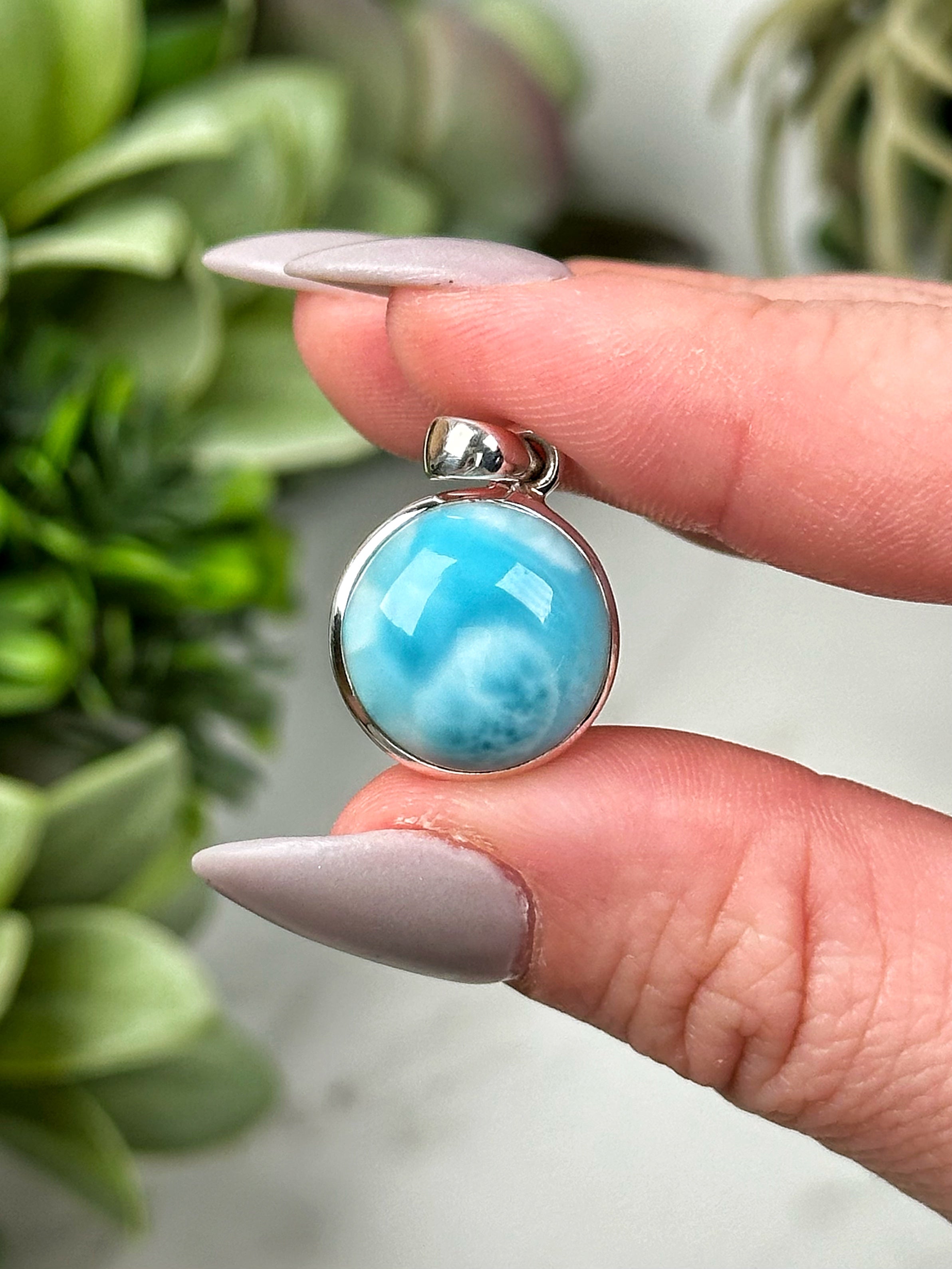 Intuitive Larimar Pendants - Heart & Throat Chakras - No. 41