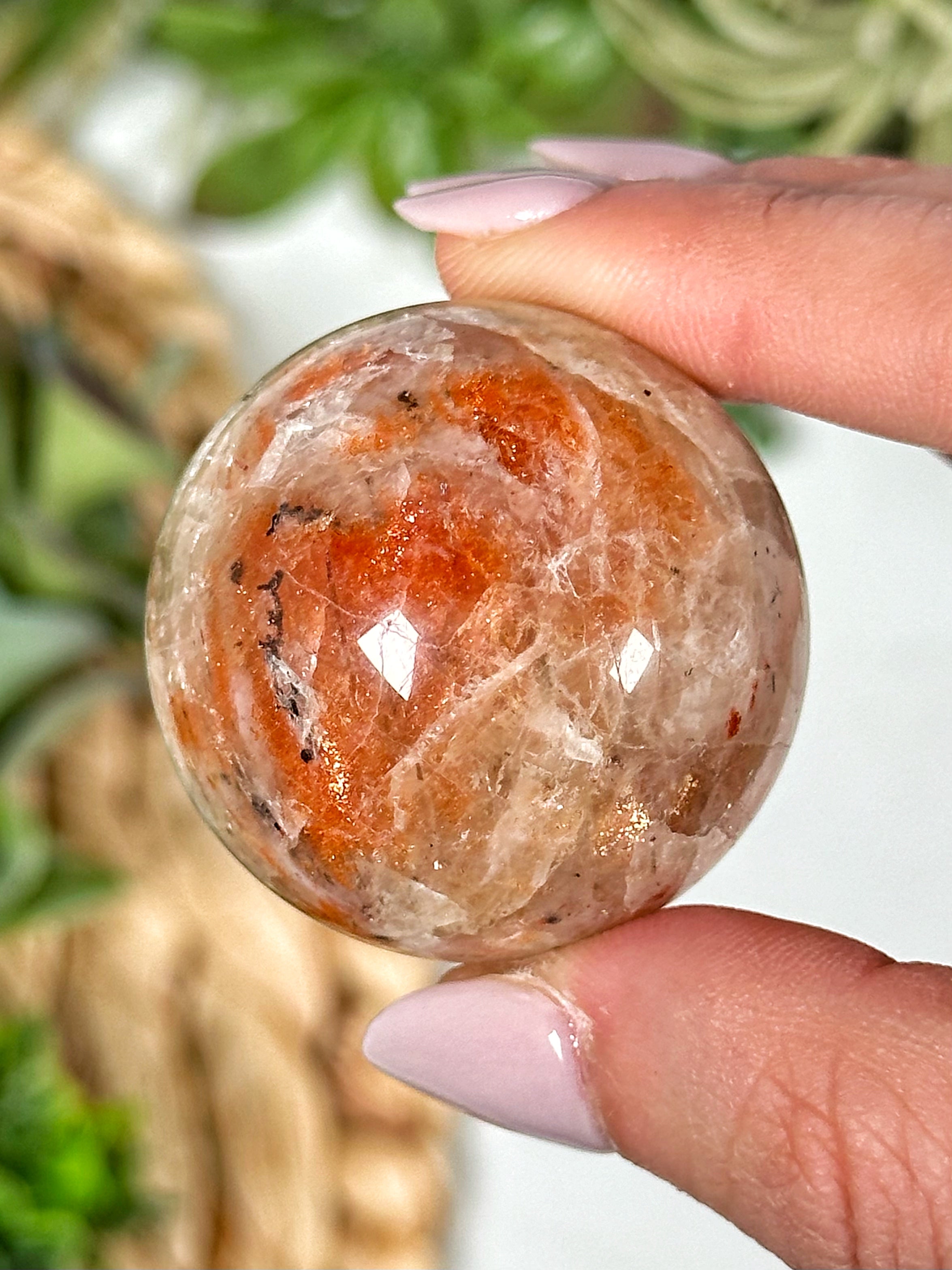 Flashy Sunstone Moonstone Sphere - #1