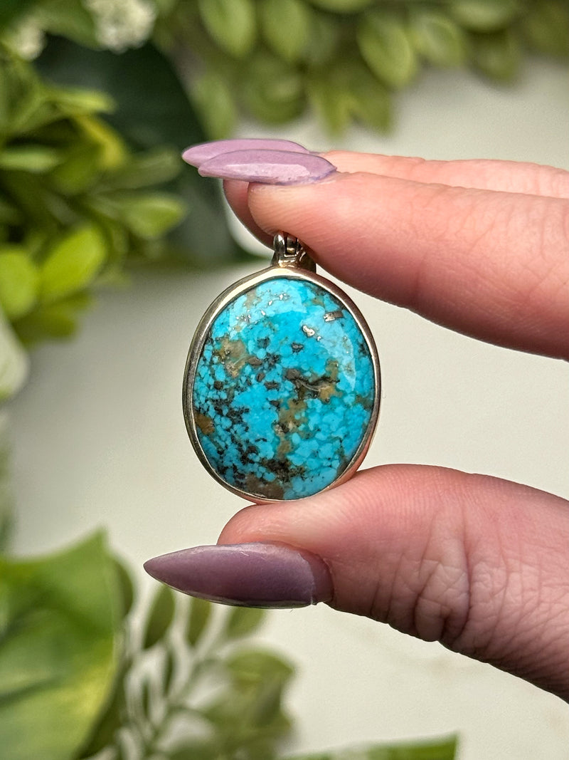 Turquoise with Pyrite Pendant - #2