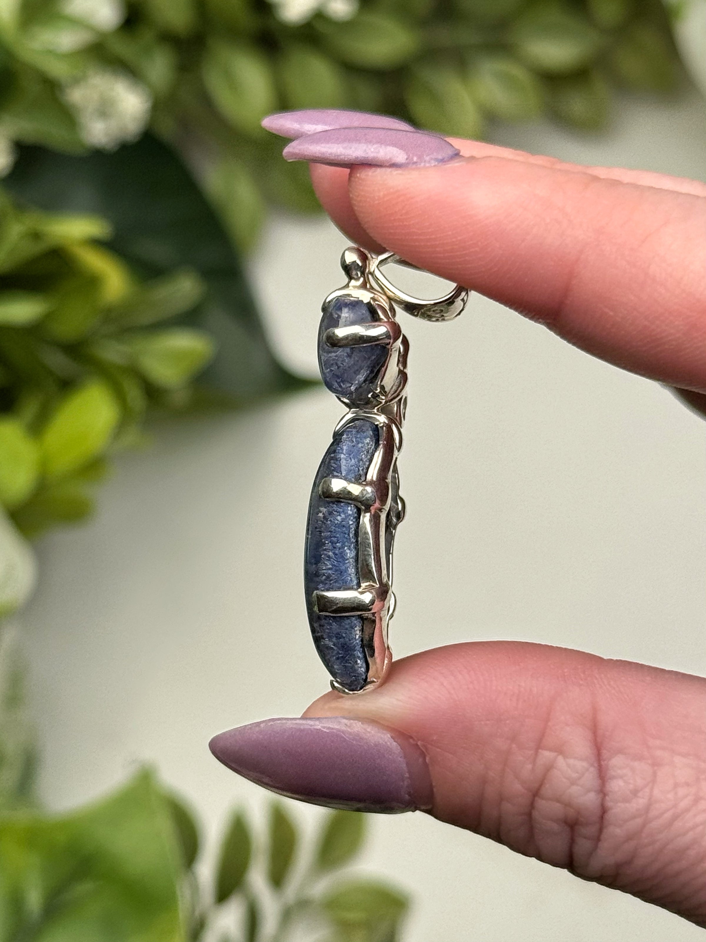 Dumortierite in Quartz Pendant - #1