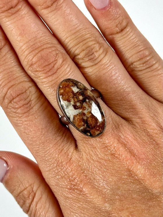 Garnet in Wollastonite Ring - #1