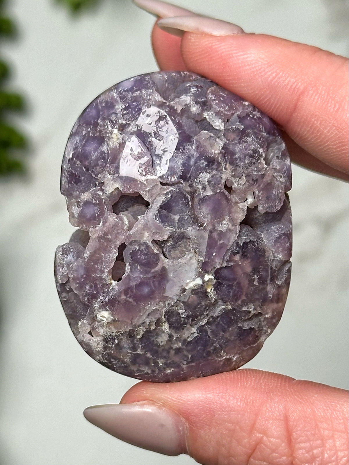 Grape Agate Palmstone - #13