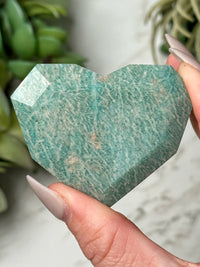Amazonite Faceted Heart - #6