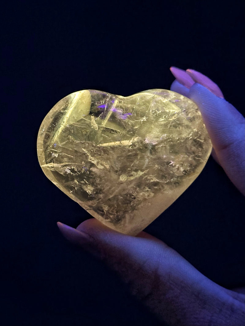 UV Reactive Amethyst Heart - #2