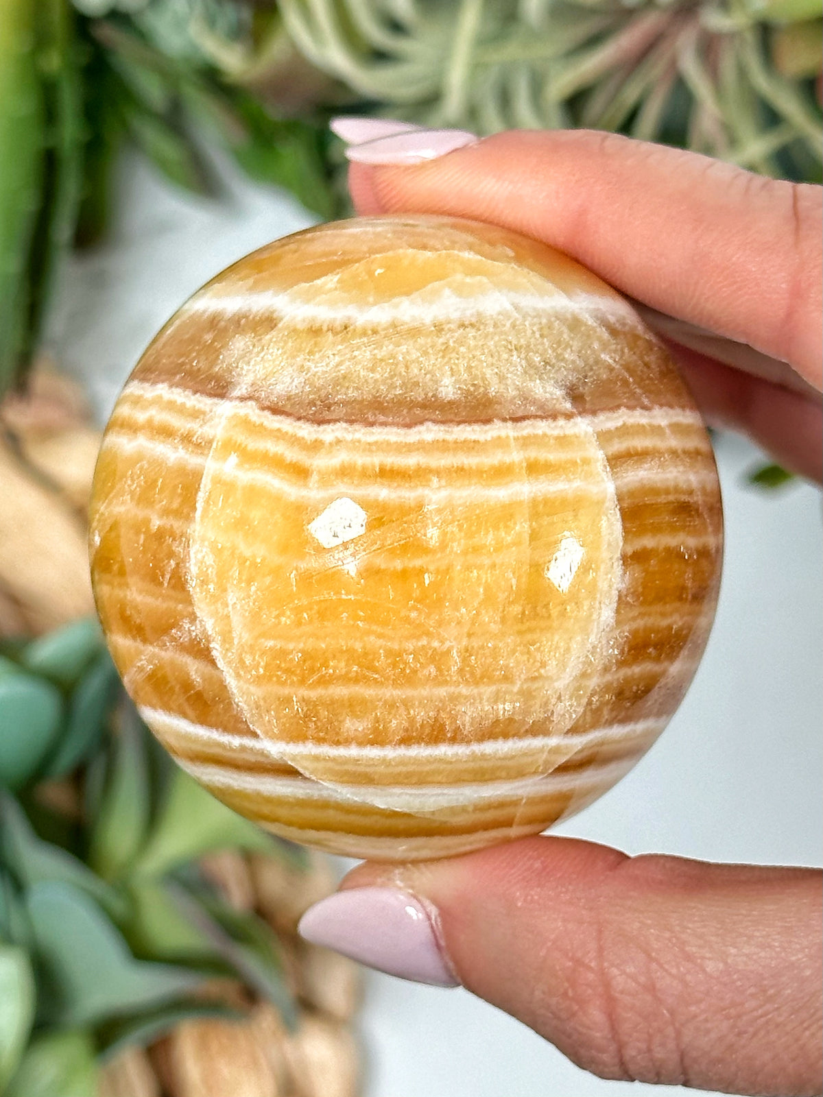 Orange Calcite Sphere - #2