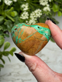 Green Smithsonite Heart - #15