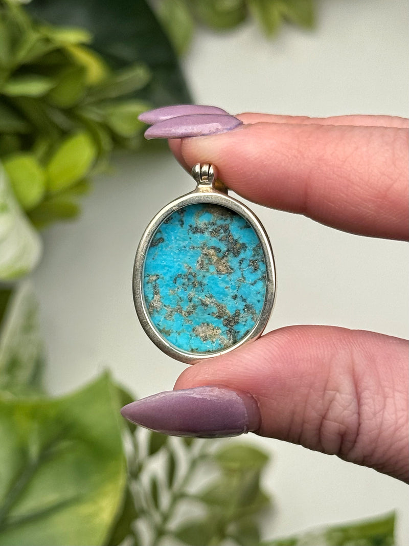Turquoise with Pyrite Pendant - #2