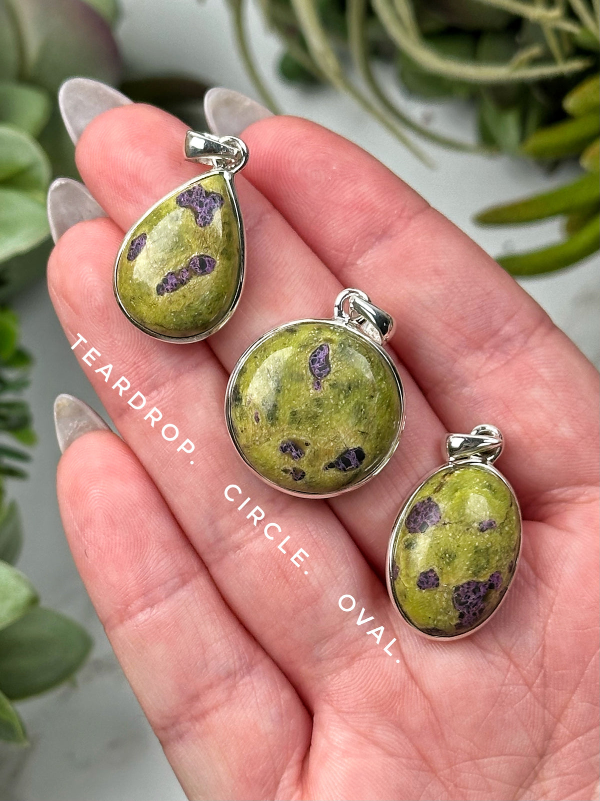 Atlantisite Pendants - Heart, Third-Eye & Crown Chakras - No. 52