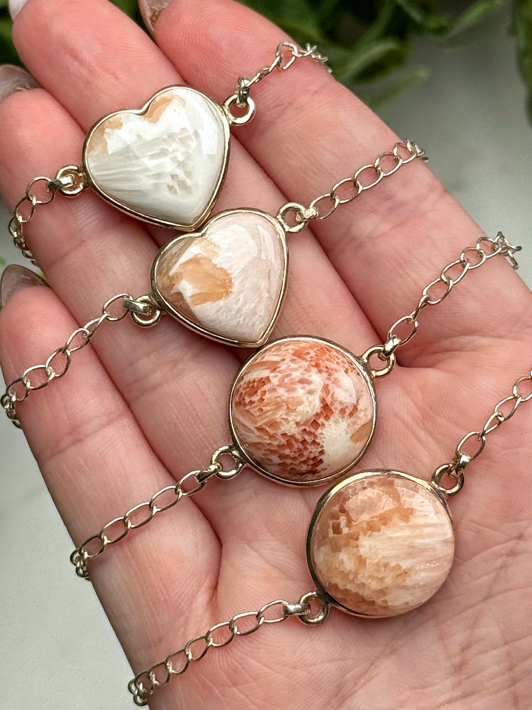 Peach Scolecite Bracelets - Third-Eye & Crown Chakra - No. 76