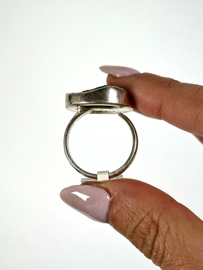 Sparkly Dioptase Ring - #1
