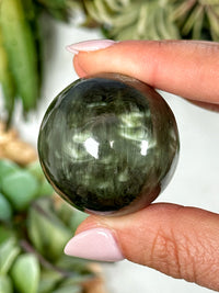 Green Amphibole Sphere - #2