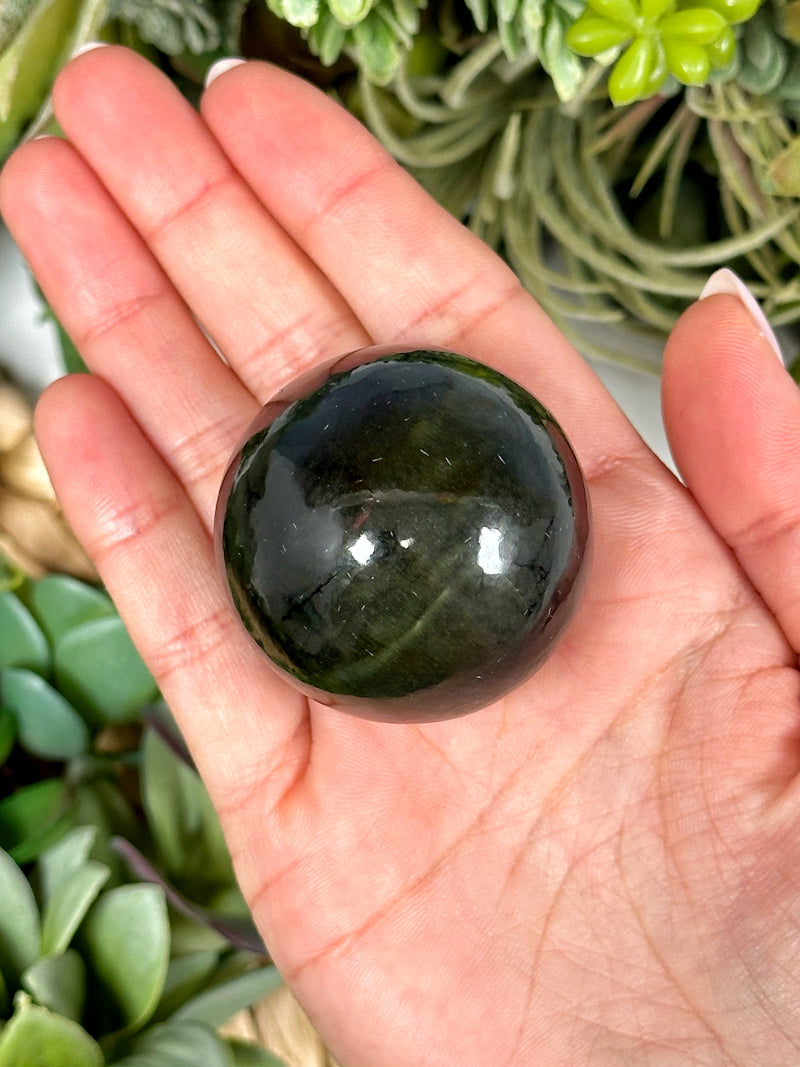 Green Amphibole Sphere - #1