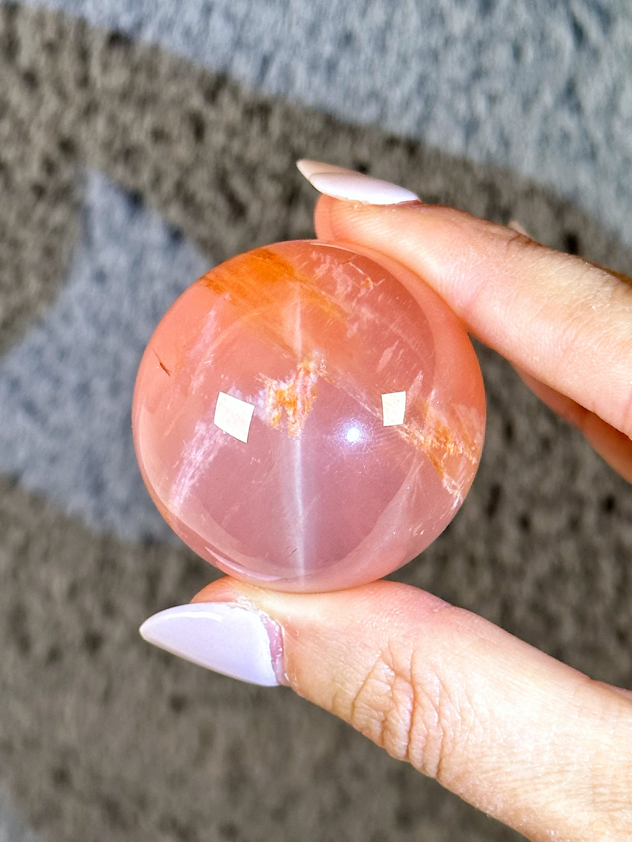 Six Star Garden Rose Quartz Sphere - #1