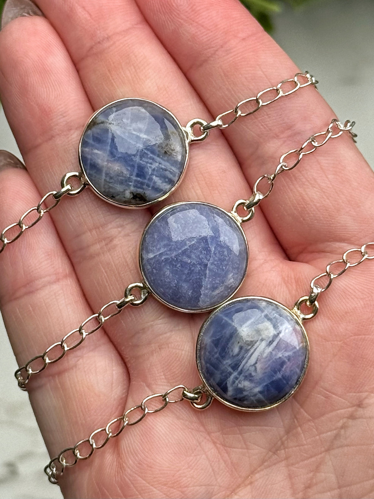 Hackmanite Bracelets - Heart, Throat, Third-Eye & Crown Chakra - No. 70